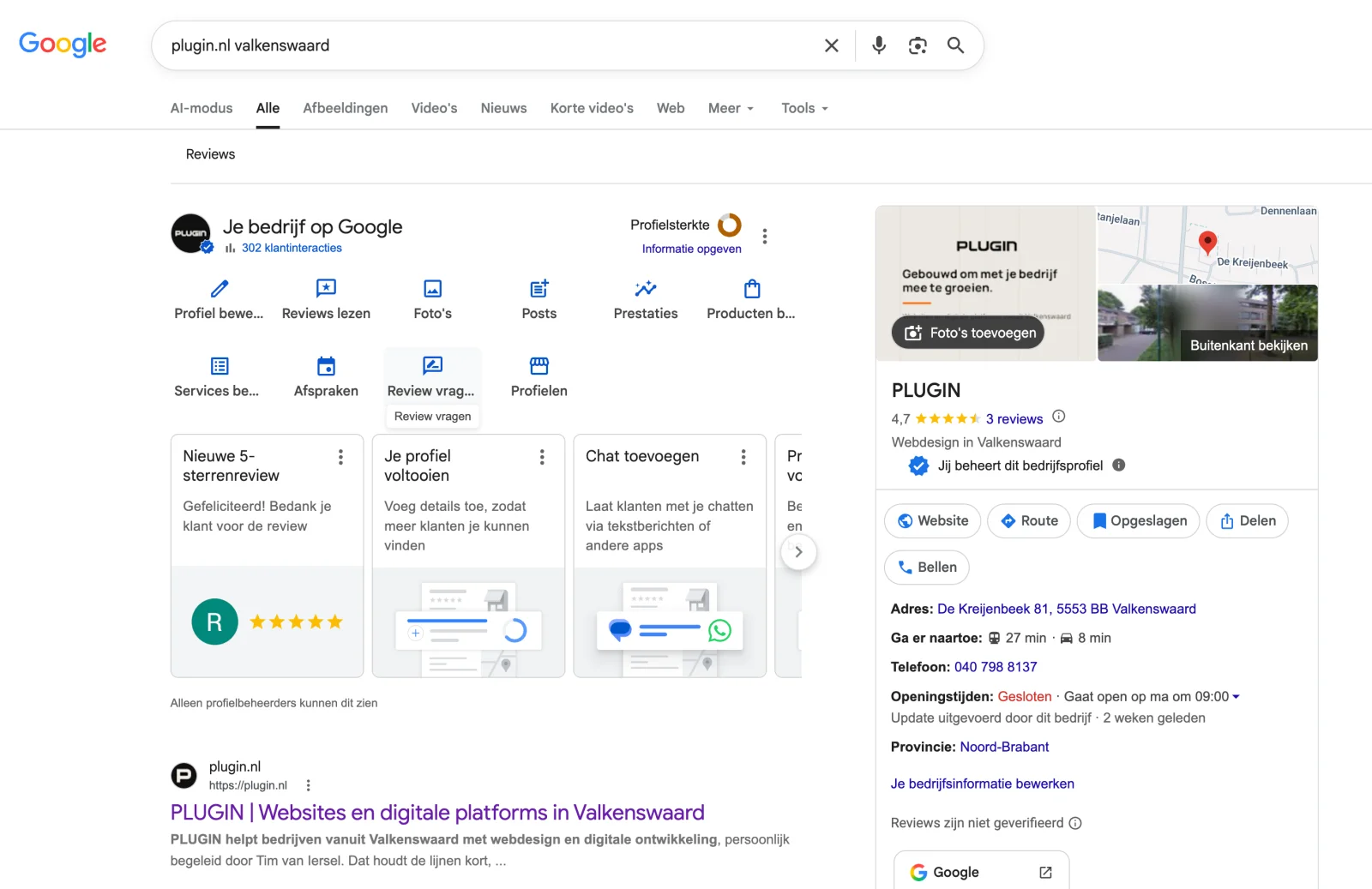 Google Mijn Bedrijf PLUGIN